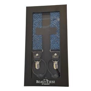 NEW Beau Ties Blue Abstract Combo Suspenders Braces
